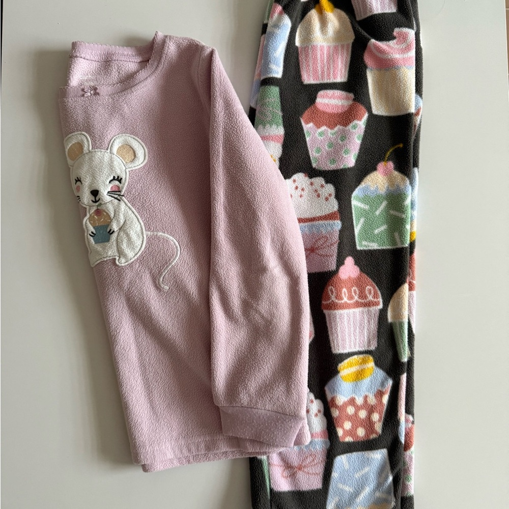 Carter's Pink Mouse Pajama Set with Cupcake Print
